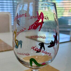 Very Cute Hand Painted Wine Glass by Lolita